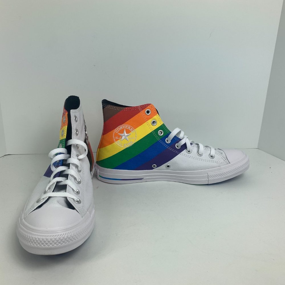 Converse Mens CTAS Hi Pride Canvas 167758C White/University Red/Multi NWB - Picture 7 of 11